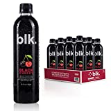 Bottle and case of blk. Natural Mineral Alkaline Water, one of the top electrolyte brands