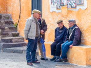 Men from Sardinia, Italy which is a "Blue Zone" area where some of the longest living people live.