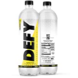 Two bottles of DEFY Ionized Alkaline pH9.5+ Water, some of the best bottled water with electrolytes