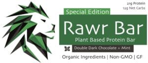 Box of RAWR Organics high protein bars, the best all natural protein bars and also one of the healthiest portein brs on the market. 