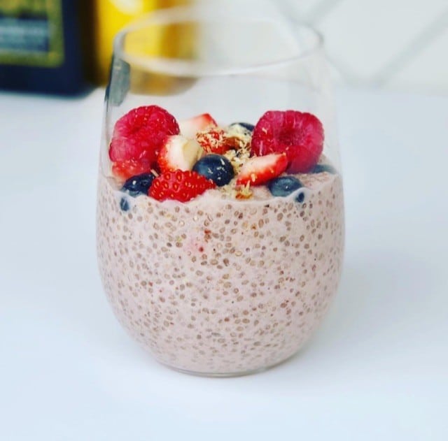 Berry Coconut Cream Chia Parfait for aip breakfast ideas.