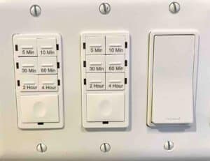 Timer switches to improve ventilation after bathrooms to reduce the development of cancer-causing mold. 