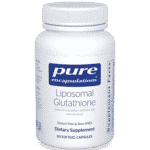 Bottle of Pure Encapsulations Liposomal Glutathione Softgels which should be considered when asking what is the best form of glutathione to take