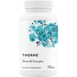 Bottle of Thorne Stress B Complex one of our top energy supplements without caffeine